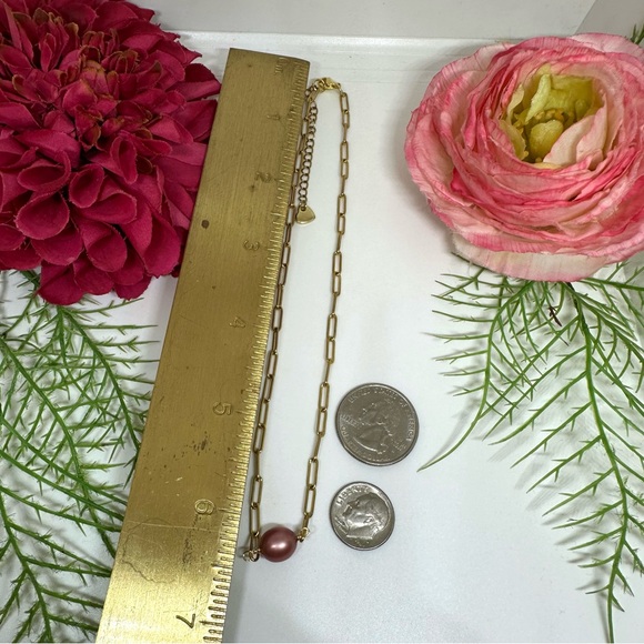 NEW⚜️Pink Freshwater Pearl Chain Necklace - Picture 4 of 5